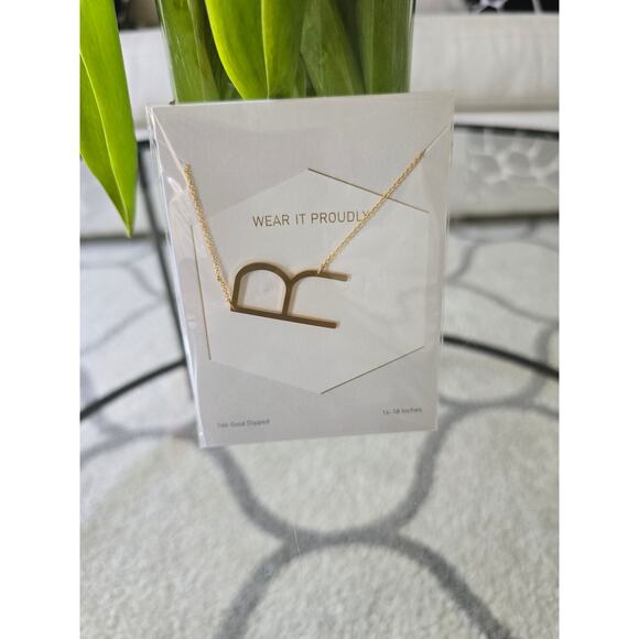 Wishbonne Initial 14K Gold Dipped Necklace R New - Picture 1 of 1